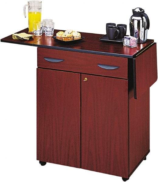 Safco - 150 Lb Capacity, 56-1/4" Wide x 20-1/2" Long x 38-3/4" High Mobile Cart - 2 Door, 1 Drawer, 1 Shelf, Particleboard, 4 Swivel Casters - Industrial Tool & Supply