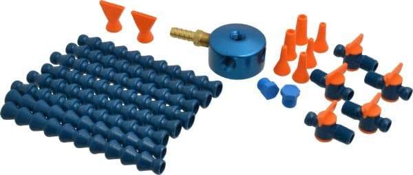 Loc-Line - 1/4" Hose Inside Diam, 1/4 NPT, Coolant Hose Magnetic Base - For Use with Loc-Line Modular Hose System and Shields, 26 Pieces - Industrial Tool & Supply