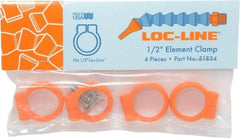 Loc-Line - Unthreaded, 1/2" Hose Inside Diam, Coolant Hose Element Clamp - For Use with 1/2" Loc-Line Modular Hose System, 4 Pieces - Industrial Tool & Supply