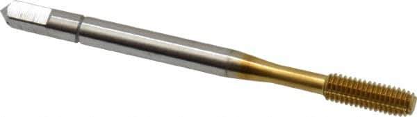 Balax - M3.5x0.60 Metric Coarse D7 Thread Limit Bottoming Thread Forming Tap - High Speed Steel, TiN Finish, 2" OAL, 11/16" Thread Length, Right Hand Thread, Series BXMB - Exact Industrial Supply