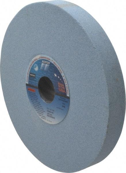 Norton - 8" Diam x 1-1/4" Hole x 1" Thick, I Hardness, 60 Grit Surface Grinding Wheel - Ceramic, Type 1, Medium Grade, 3,600 Max RPM, Vitrified Bond, No Recess - Industrial Tool & Supply