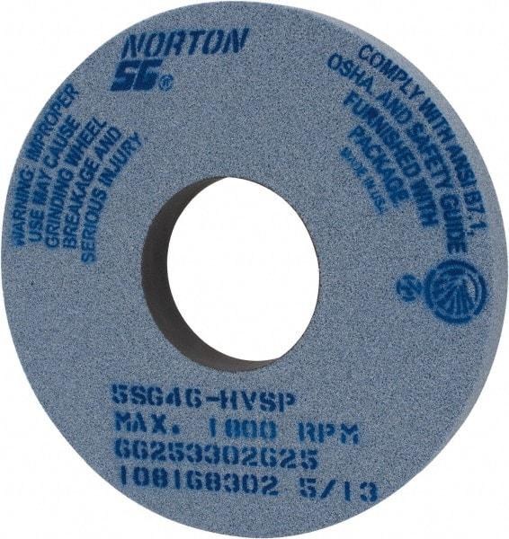 Norton - 14" Diam x 5" Hole x 1-1/2" Thick, H Hardness, 46 Grit Surface Grinding Wheel - Ceramic, Type 1, Coarse Grade, 1,800 Max RPM, Vitrified Bond, No Recess - Industrial Tool & Supply