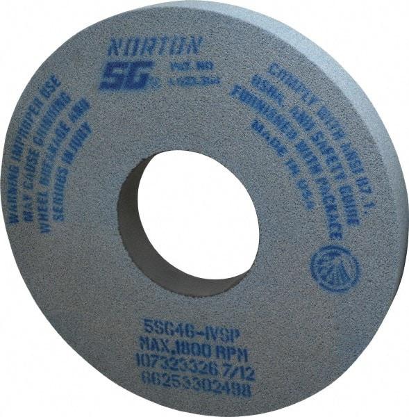 Norton - 14" Diam x 5" Hole x 1-1/2" Thick, I Hardness, 46 Grit Surface Grinding Wheel - Ceramic, Type 1, Coarse Grade, 1,800 Max RPM, Vitrified Bond, No Recess - Industrial Tool & Supply