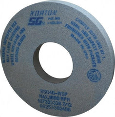 Norton - 14" Diam x 5" Hole x 1-1/2" Thick, I Hardness, 46 Grit Surface Grinding Wheel - Ceramic, Type 1, Coarse Grade, 1,800 Max RPM, Vitrified Bond, No Recess - Industrial Tool & Supply