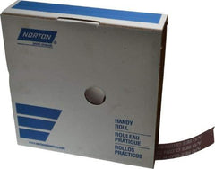 Norton - 1-1/2" x 50 Yd 220 Grit Aluminum Oxide Cloth Roll - Very Fine Grade, J Weighted Backing - Industrial Tool & Supply