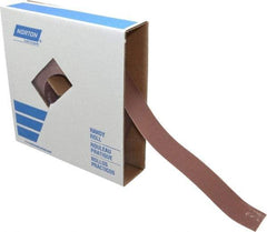 Norton - 1-1/2" x 50 Yd 240 Grit Aluminum Oxide Cloth Roll - Very Fine Grade, J Weighted Backing - Industrial Tool & Supply
