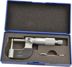 Value Collection - 1 Inch Measurement Range, 0.0001 Inch Graduation, Barrel Anvil, Ratchet Stop Thimble, Mechanical Tube Micrometer - Accurate Up to 0.0001 Inch, Accurate Up to 0.0001 Inch, Enamel Finish, Carbide - Industrial Tool & Supply