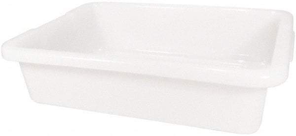 Rubbermaid - 4.6 Gal, White Polyethylene Tote Container - Nesting, 20" Long x 15" Wide x 5" High - Industrial Tool & Supply