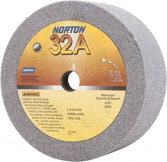 Norton - 5" Diam, 5/8" Hole Size, 2" Overall Thickness, 60 Grit, Type 6 Tool & Cutter Grinding Wheel - Medium Grade, Aluminum Oxide, J Hardness, Vitrified Bond, 4,585 RPM - Industrial Tool & Supply
