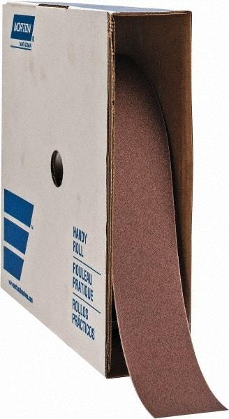 Norton - 2" x 50 Yd 120 Grit Aluminum Oxide Cloth Roll - Fine Grade, J Weighted Backing - Industrial Tool & Supply