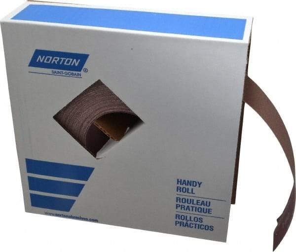 Norton - 2" x 50 Yd 180 Grit Aluminum Oxide Cloth Roll - Very Fine Grade, J Weighted Backing - Industrial Tool & Supply