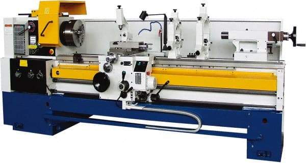 Summit - 20-1/4" Swing, 60" Between Centers, 220/440 Volt, Triple Phase Engine Lathe - 6MT Taper, 10 hp, 12 to 1,400 RPM, 4-1/8" Bore Diam, 48" Deep x 52" High x 121" Long - Industrial Tool & Supply