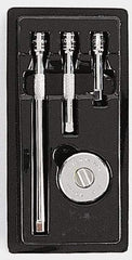 SK - 1/4" Drive Round Head Thumbwheel Ratchet Set - Chrome Finish, Various Lengths, 60 Gear Teeth - Industrial Tool & Supply