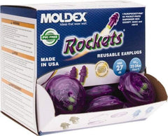 Moldex - Reusable, Corded, 27 dB, Flange Earplugs - Purple, 50 Pairs - Industrial Tool & Supply