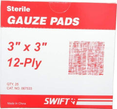 North - 3" Long x 3" Wide, General Purpose Pad - White, Sterile, Gauze Bandage - Industrial Tool & Supply