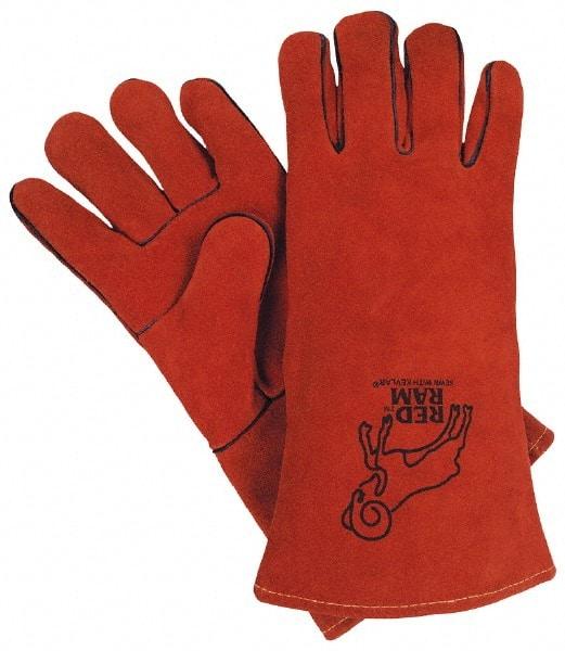 MCR Safety - Size L Jersey Lined Cowhide Welding Glove - 13" OAL, Wing Thumb, For General Welding - Industrial Tool & Supply