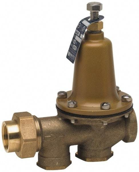 Watts - 300 Max psi Water Pressure Reducing Valve - 2" FPT Union x FPT Connection, 25 to 75 psi Reduced Pressure Range - Industrial Tool & Supply