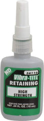 Vibra-Tite - 10 mL Bottle, Green, High Strength Liquid Retaining Compound - Series 541, 24 hr Full Cure Time, Heat Removal - Industrial Tool & Supply