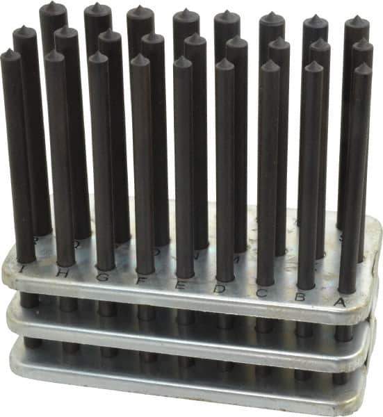 Value Collection - 26 Piece, Transfer Punch Set - Round Shank - Industrial Tool & Supply