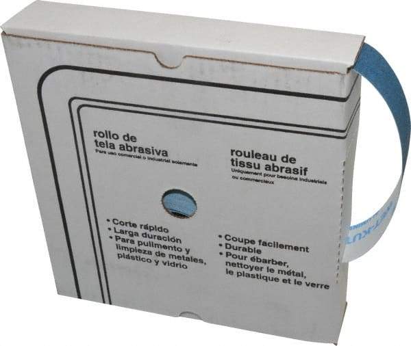 Value Collection - 1-1/2" x 50 Yd 120 Grit Aluminum Oxide Cloth Roll - Fine Grade, J Weighted Backing - Industrial Tool & Supply