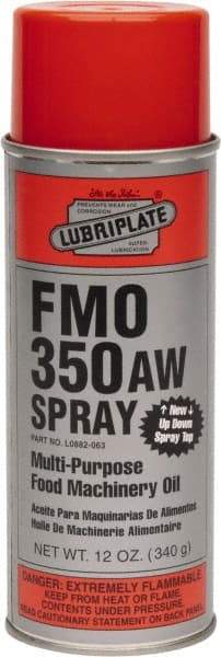 Lubriplate - 9.5 oz Aerosol Mineral Multi-Purpose Oil - SAE 20, ISO 68, 65 cSt at 40°C & 9 cSt at 100°C, Food Grade - Industrial Tool & Supply