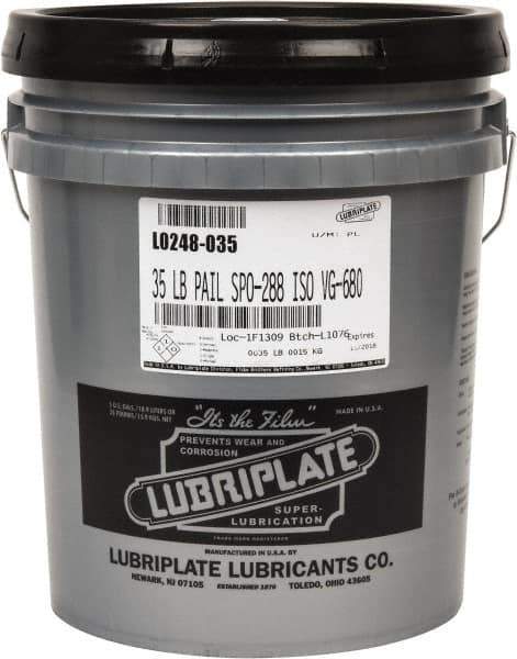 Lubriplate - 5 Gal Pail, Mineral Gear Oil - 184 SUS Viscosity at 210°F, 3314 SUS Viscosity at 100°F, ISO 680 - Industrial Tool & Supply