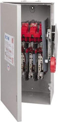 Eaton Cutler-Hammer - 60 Amp, 250 VDC, 480-600 VAC, 3 Pole Fused Safety Switch - NEMA 3R, 3 Phase, 20 hp at 480 VAC, 25 hp at 600 VAC (Single Phase), 30 hp at 480 VAC, 50 hp at 600 VAC (Triple Phase), 3PST Contact Form - Industrial Tool & Supply