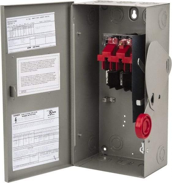 Eaton Cutler-Hammer - 60 Amp, 250 VDC, 480-600 VAC, 3 Pole Nonfused Safety Switch - NEMA 1, 1 Phase, 20 hp at 480 VAC, 25 hp at 600 VAC (Single Phase), 50 hp at 480 VAC, 60 hp at 600 VAC (Triple Phase), 3PST Contact Form - Industrial Tool & Supply