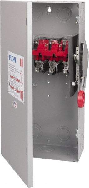 Eaton Cutler-Hammer - 100 Amp, 250 VDC, 480-600 VAC, 3 Pole Nonfused Safety Switch - NEMA 1, 1 Phase, 40 hp at 480 VAC, 50 hp at 600 VAC (Single Phase), 75 hp at 480 VAC, 100 hp at 600 VAC, 20 hp at 250 VDC (Triple Phase), 3PST Contact Form - Industrial Tool & Supply