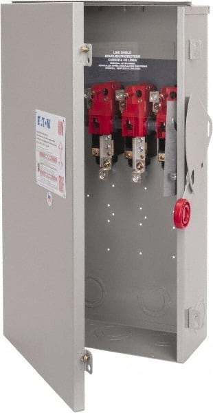Eaton Cutler-Hammer - 200 Amp, 250 VDC, 480-600 VAC, 3 Pole Nonfused Safety Switch - NEMA 3R, 3 Phase, 50 hp at 480/600 VAC (Single Phase), 125 hp at 480 VAC, 150 hp at 600 VAC (Triple Phase), 3PST Contact Form - Industrial Tool & Supply