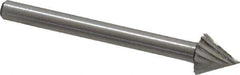 Made in USA - 1/4" Cut Diam, 1/8" Shank Diam, Cone Head Single Cut Burr - High Speed Steel, Point End, 1/4" LOC, 1-1/2" OAL - Industrial Tool & Supply