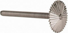 Made in USA - 5/8" Cut Diam, 1/8" Shank Diam, Double Angle Head Double Cut Burr - High Speed Steel, 1/8" LOC, 1-1/2" OAL - Industrial Tool & Supply