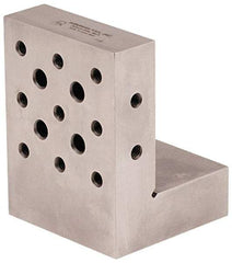 Suburban Tool - 3" Wide x 4" Deep x 3" High Steel Precision-Ground Angle Plate - Standard Plate, Machined Holes on Surface, Open End, 1" Thick, Pair of Plates - Industrial Tool & Supply
