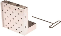 Suburban Tool - 6" Wide x 6" Deep x 4" High Steel Precision-Ground Angle Plate - Standard Plate, Machined Holes on Surface, Open End, 1-1/4" Thick, Pair of Plates - Industrial Tool & Supply