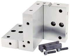 Suburban Tool - 4" Wide x 6" Deep x 4" High Steel Precision-Ground Angle Plate - Compound Plate, Machined Holes on Surface, Open End, 1" Thick, Pair of Plates - Industrial Tool & Supply