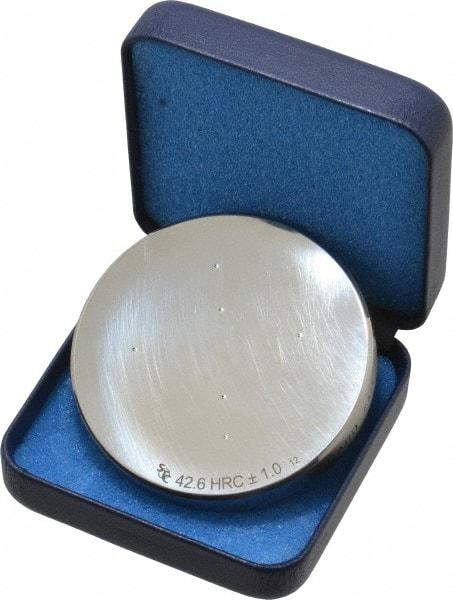 Made in USA - Rockwell C Scale, Steel, Hardness Calibration Test Block - C45 Hardness, Mid Hardness Range Description - Industrial Tool & Supply