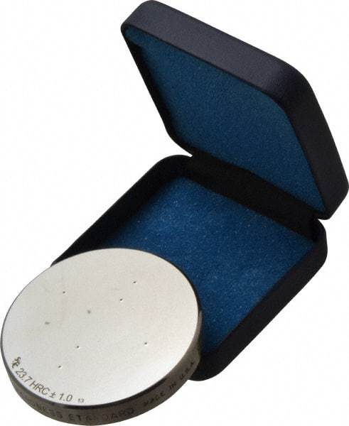 Made in USA - Rockwell C Scale, Steel, Hardness Calibration Test Block - C25 Hardness, Low Hardness Range Description - Industrial Tool & Supply