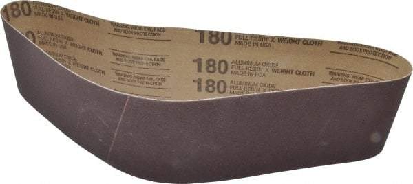 Tru-Maxx - 4" Wide x 36" OAL, 180 Grit, Aluminum Oxide Abrasive Belt - Aluminum Oxide, Very Fine, Coated, X Weighted Cloth Backing - Industrial Tool & Supply