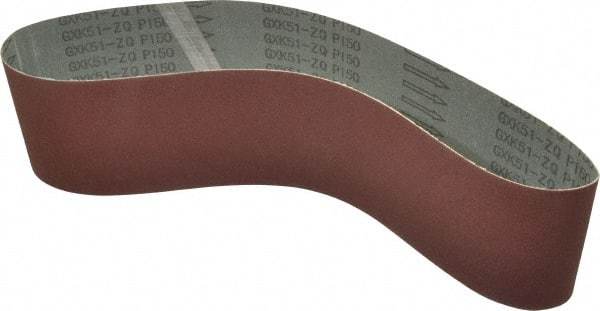 Tru-Maxx - 4" Wide x 36" OAL, 150 Grit, Aluminum Oxide Abrasive Belt - Aluminum Oxide, Very Fine, Coated, X Weighted Cloth Backing - Industrial Tool & Supply