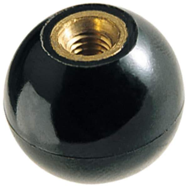 TE-CO - 1/2-13 Thread, 1-3/8" Diam, Individual Shield Ball Knob - 5/8" Hole Depth - Industrial Tool & Supply