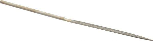 Value Collection - 5-1/2" OAL Medium Half Round Needle Diamond File - 13/64" Wide x 1/16" Thick, 2-3/4 LOC - Industrial Tool & Supply