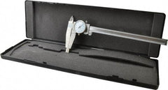 Value Collection - 0" to 8" Range, 0.001" Graduation, 0.1" per Revolution, Dial Caliper - White Face, 3" Jaw Length - Industrial Tool & Supply