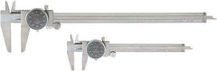 Value Collection - 0 to 6 and 12" Outside Diameter Dial Caliper Set - 0.001" Graduation, 0.1 Range per Revolution, Stainless Steel, Black Face - Industrial Tool & Supply