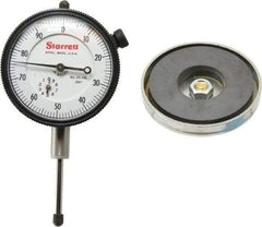 Starrett - 0.001" Graduation, 0-100 Dial Reading, Indicator & Base Kit - 0.34" Base Height, 2" Base Diam - Industrial Tool & Supply