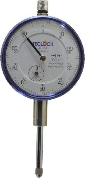 Teclock - 0.001" Graduation, 0-100 Dial Reading, Indicator & Base Kit - 0.34" Base Height, 2" Base Diam - Industrial Tool & Supply