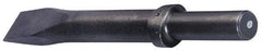 Made in USA - 1" Head Width, 12" OAL, Flat Chisel - Round Drive, Round Shank, Alloy Steel - Industrial Tool & Supply