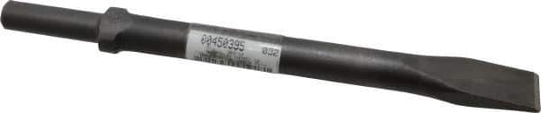 Made in USA - 1" Head Width, 12" OAL, Flat Chisel - Round Drive, Round Shank, Alloy Steel - Industrial Tool & Supply
