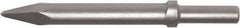 Made in USA - 12" OAL, Moil Point Chisel - Round Drive, Round Shank, Alloy Steel - Industrial Tool & Supply