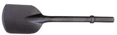 Made in USA - 5-1/2" Head Width, 22" OAL, 1-1/8" Shank Diam, Spade Chisel - Hex Drive, Hex Shank, Alloy Steel - Industrial Tool & Supply