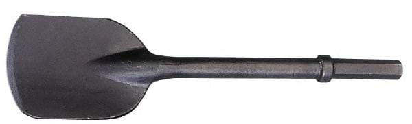 Made in USA - 5-1/2" Head Width, 20-1/4" OAL, 1" Shank Diam, Spade Chisel - Hex Drive, Hex Shank, Alloy Steel - Industrial Tool & Supply